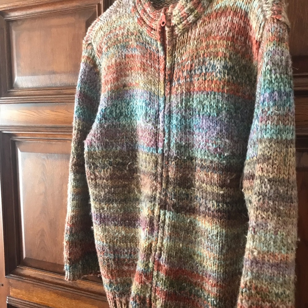 Multi colored wool sweater